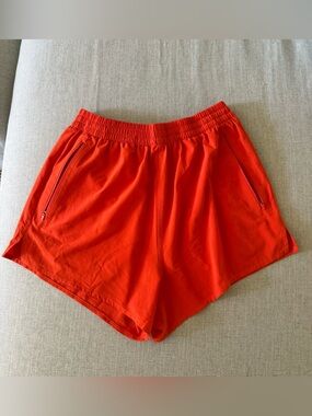 Outdoor Voices Orange Zephyr 3” High Waisted Athletic Shorts